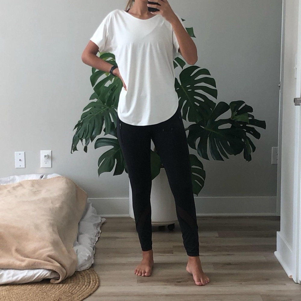 White Uniqlo activewear tshirt